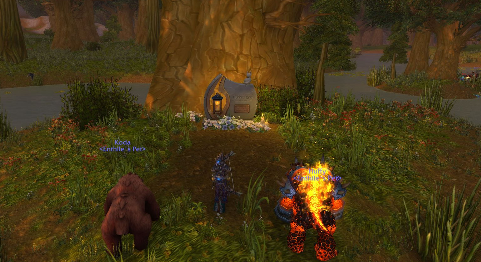 Screenshot z gry World of Warcraft przedstawiający pomnik ku pamięci Ibelina