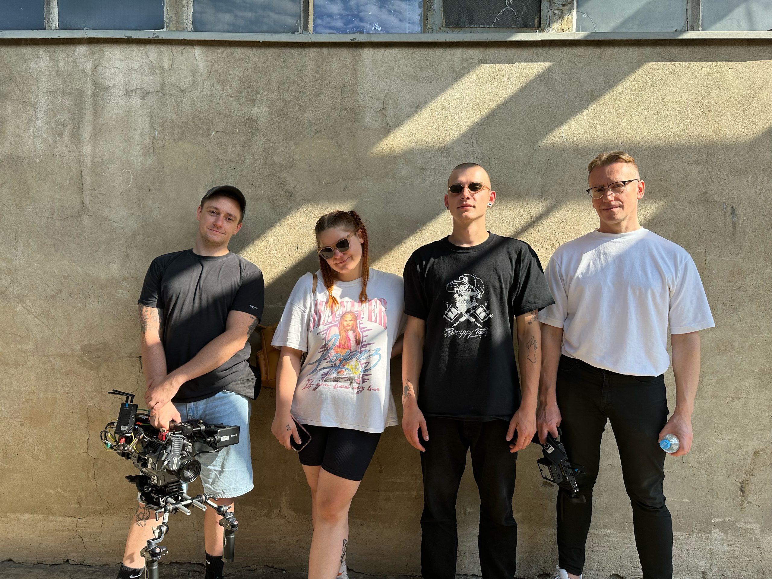 Dawid Nickel, Łukasz Ronduda, Ryska i Janusz na planie filmu „Rave“