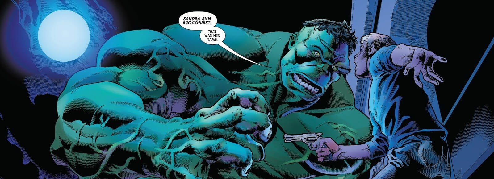 Kadr z pierwszego zeszytu oryginalnego wydania „The Immortal Hulk” / rys. Joe Bennett