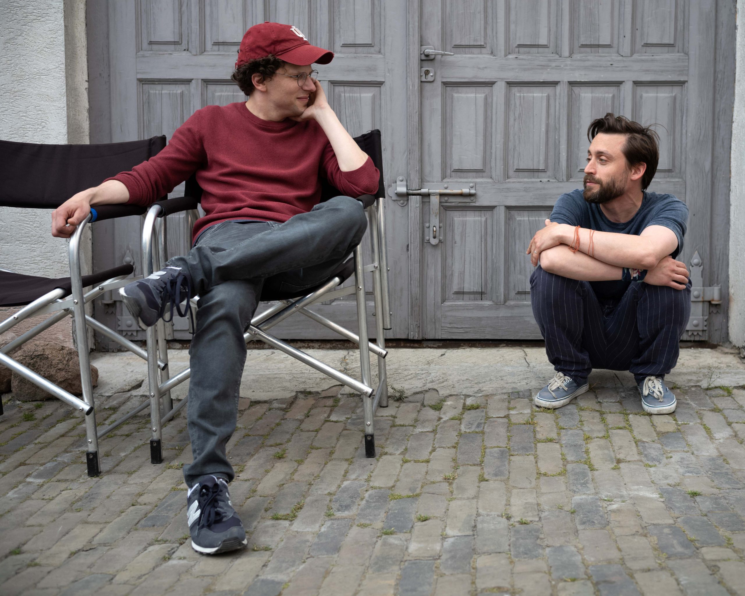 Jesse Eisenberg i Kieran Culkin na planie filmu Prawdziwy ból