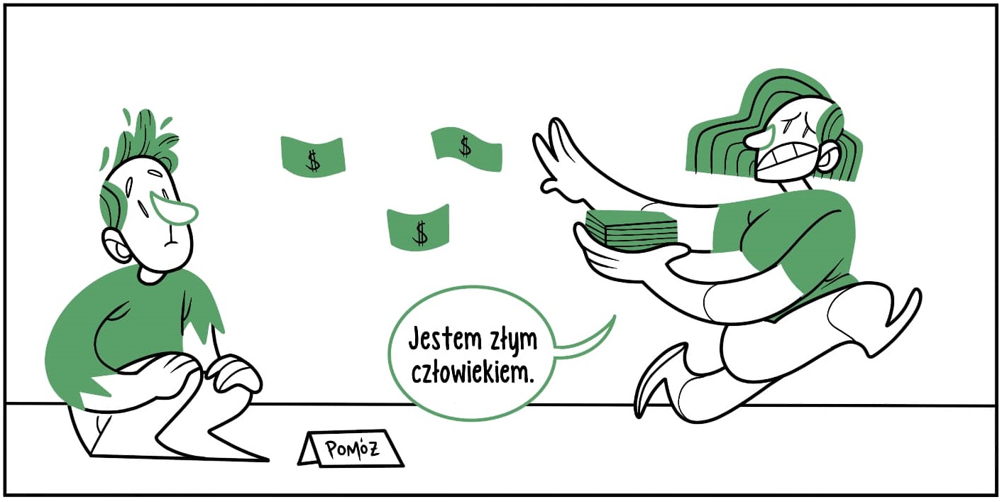 Kadr z komiksu „Zamaskowana” Kasi Mazur (wyd. Kultura Gniewu) 