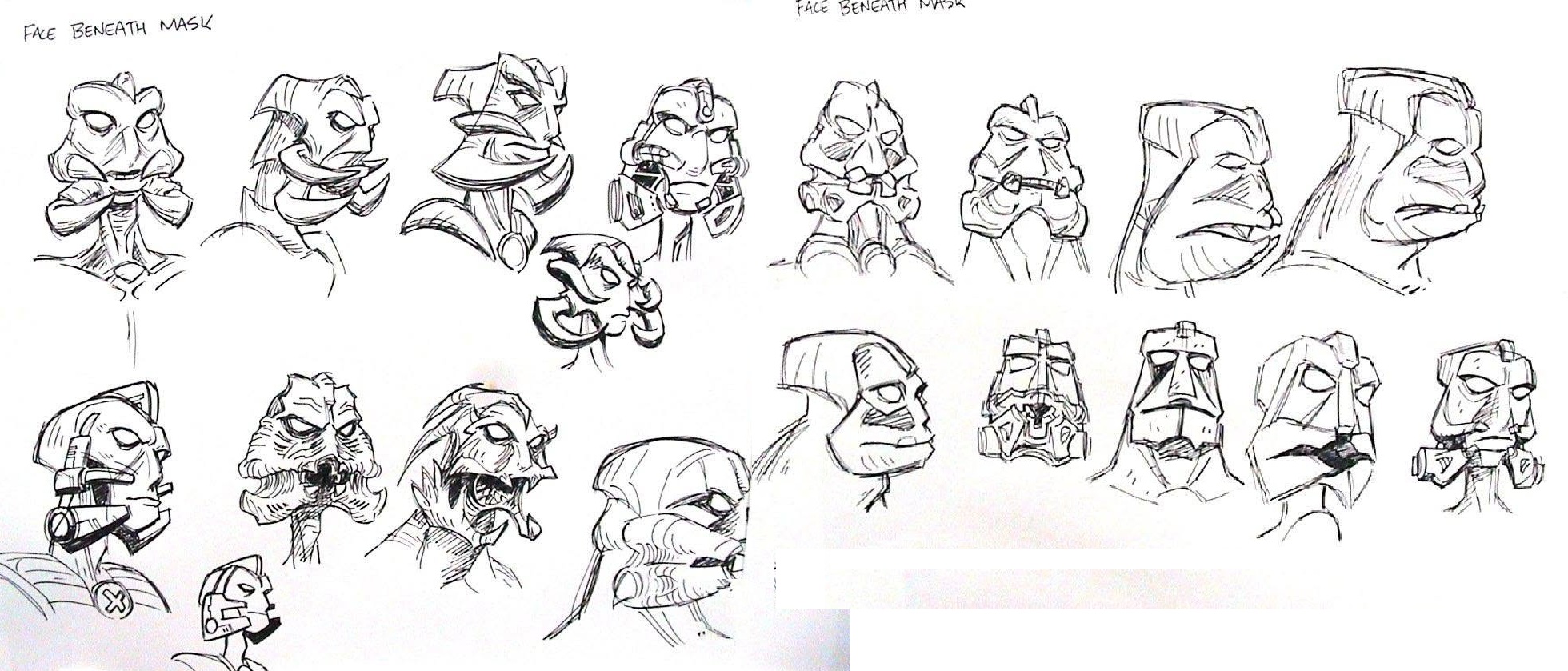 Szkice koncepcyjne do „Bionicle: Maska Śwatła”